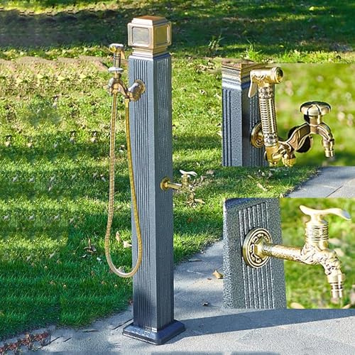 MEVZHH Wasserhahne, Gartenschlauch Im Freien Wasserhahn Stand Bodenmontage Vertikale Frostfreie Wassersäule Für Einfachen Zuund Haltbarkeit/Ein/Mit Sprühe