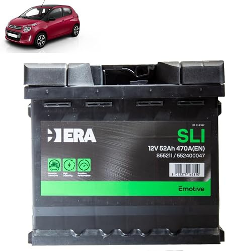 Batteria 50Ah per Citroen C1 II 1.0 1.2 Vti benzina 2014+