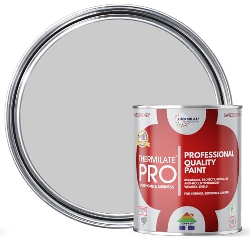 Thermilate PRO FLEX Interior & Exterior Paint - Professional Multi-Surface Paint & Primer for All Walls, Wood, Furniture, Kitchen Cupboards & Garden | All-in-One - Manhattan Grey - 2.5L - Matt