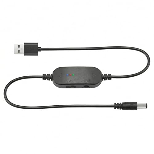 Xevtrak - Cable USB de 5 V a 12 V, cable de alimentación lijadora de uñas y cargador universal para lijadora portátil, adaptador USB de 5 V a CC 5,5 x 2,1 mm, 150 cm, velocidad ajustable, color negro