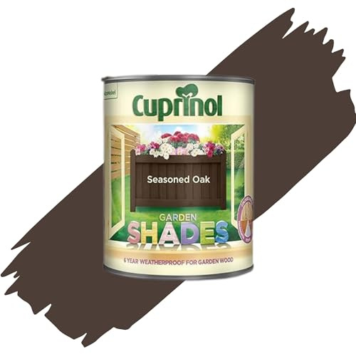 AOC24 1L Garden Shades Fence Paint, Outdoor Wood Paint For Garden Sheds, Furniture, Fences, Exterior Wood, Water Based Paints For Outdoor Surfaces, Brick, Pots (Seasoned Oak)