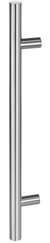 Gedotec Edelstahl Stoßgriff | Haustürgriff 600 x 400 mm | 1 Stück | rostfreier Tür-Griff rund | Haustürbeschlag mit geraden Stützen | Stangenmaß: 30 mm | Türbeschlag inkl. Befestigungsmaterial