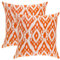 TreeWool Dekorativer Kissenbezug (50 x 50 cm, Orange) Ogee Ikat Diamant Design 100% Baumwolle (2er Pack)