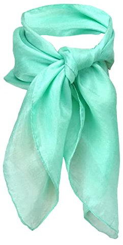 TigerTie - Damen Nickituch in Seide mint türkis Uni - Tuch Halstuch Gr. 50 cm x 50 cm