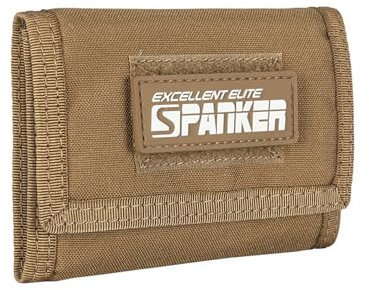 Excellent Elite Spanker Dreifach gefaltete Nylon-Geldbörse für Herren, Ausweishalter, Taktische Militär-Geldbörse mit Münzfach, Outdoor-Geldbörse(Braun)