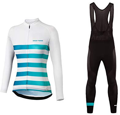 UGLY FROG Radtrikot Anzug Damen Winter Sport & Freizeit MTB Fahrradbekleidung Long Hemd Polyester Radsport Damen Hose Set