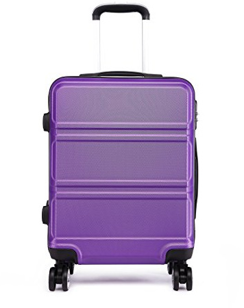 KONO Kleiner Koffer Trolley 55cm Boardcase 39L 2,5Kg Hartschale ABS Handgepäck 4 Spinner Rollen Pink