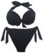 EONAR Damen Bademode Nackenträger Push up Bikinioberteil mit Underwire Einstellbar Seitlich Bindungen Bikini-Sets, Gr.- 70D/75D/80C/85B (XL)Black