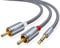 JSAUX Cable Jack 3.5mm a 2 RCA, Cable de Audio 2RCA a Jack 3.5mm Macho Cable Cinch de Conector Minijack Audio Estéreo Cable para HiFi Sonido Móvil Tablet PC iPod Amplificador Altavoz TV DVD-4.5M