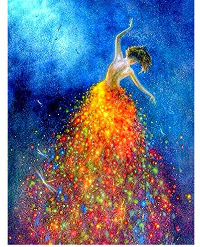 5D Diamond Painting Diamant Malerei Painting Bilder, Wowdecor Ballett Mädchen Golden Kleid Libelle Full Set Groß DIY Diamant Gemälde Malen Nach Zahlen