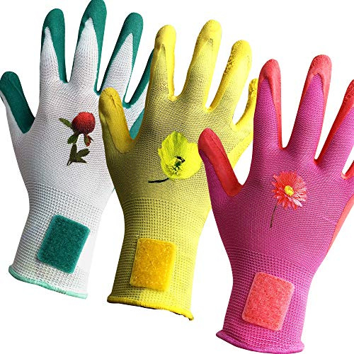 KELI FRANCE - K•Protect - 3 pares de guantes de trabajo y jardinería Femina, patentados NoLost, con revestimiento de látex, mujer (talla 8/M) EN388:2016 (2131X) EN420:2003 (Surtido mixto)