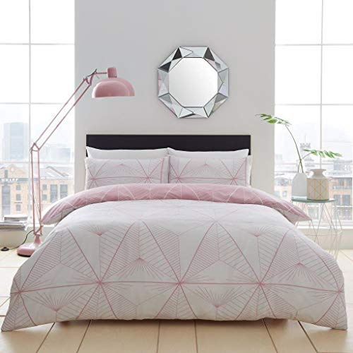 GAVENO CAVAILIA king bed duvet quilt cover zander geometric geo diamond blush pink bedding set soft piece pillow kitchen button comforter decor microfiber cotton comfort ultra hotel elegant