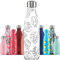 Chillys Isolierflasche MIT Gravur (z.B. Namen) Line Drawing Leaves Blätter 500 ml, hält bis zu 12 Std heiß / 24 Std kalt, auslaufsicher, kohlensäuredicht, Thermo-Flasche Trinkflasche Bottle