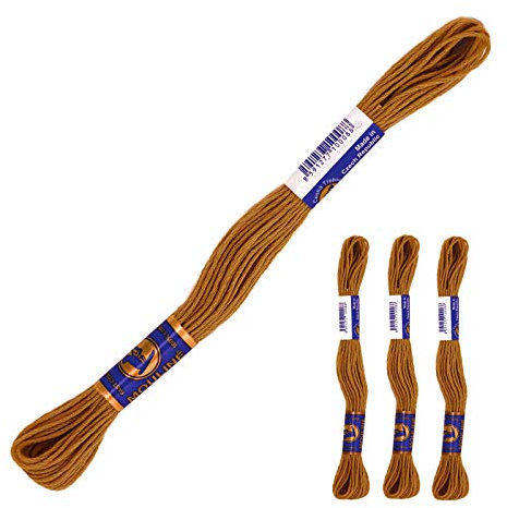 3 Docken Stickgarn je ca. 8m / Sticktwist 100% Baumwolle Stickerei verschiedene Farbwahl, Farbe :7162 Kokosbraun