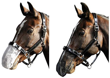 netproshop Fliegenschutznetz Nasennetz Hilfe bei Headshaking Syndrom Shetty-Full, Groesse:Full, Farbe:Schwarz