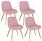 Lestarain Esszimmerstühle 4er Set, für Esszimmer Wohnzimmer Küche, Retro Küchenstühle gepolstert, Sitzfläche aus Samt, mit Metallbeine, bis 150 kg belastbar, Rosa