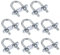 sourcing map Lot de 8 boulons ronds en U M6 de 20 mm de largeur intérieure 50 mm de longueur avec écrou, plaque, rondelle