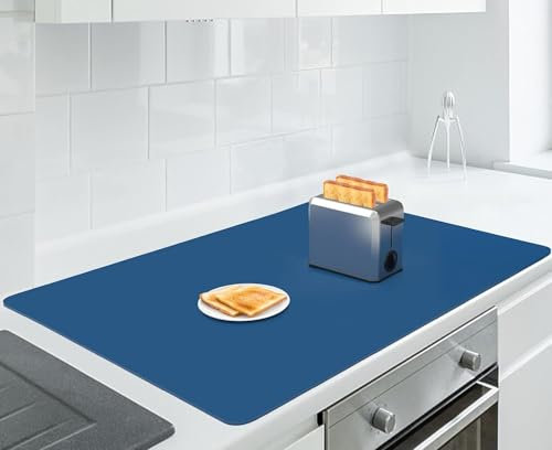 AECHY Silikonmatte Groß 90x60x0,2 cm, Mehrzweck-Silikonmatte, 2mm Dicke Hitzebeständige Matte, Küchenthekenmatte, Wasserdichte Rutschfeste Silikonmatten für Küchentheken, Blau