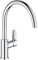 GROHE Start Edge Quickfix Single-Lever Sink Mixer with High C-Spout with 360° Swivel Area, Chrome Easy to Fit with Quickmount 31866000