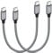 etguuds Short USB C to USB C Cable [2Pack 0,3M/30CM], USB Type-C Charger Cable 60W Fast Charging Nylon Braided for Samsung Galaxy S24 Ultra S24 S23 S21 S20 Note 20 A54 A55 A70 -Grey