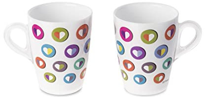 OMADA Design Set 2 Mug, Tazza per Latte, Caffè Americano, in Plastica Infrangibile, Linea Plexart