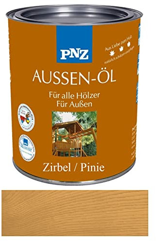PNZ Außen-Öl Holzschutz Lasur Pflegelasur Premiumklasse von Gartenwelt Riegelsberger UV-beständig Zirbel/Pinie 2,5 Liter