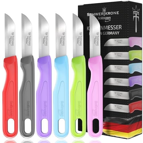 Schwertkrone Set de 6 Couteaux de Cuisine - Acier Inoxydable, Conception Allemande, Pour Précision et Durabilité, Idéal pour Légumes et Viandes