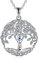 YAFEINI Lebensbaum Kette für Damen 7 Chakra Halskette Sterling Silber Kreuz Chakra Halsketten für Mama Frauen Mädchen(Baum des Lebens Halskette)