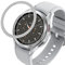DEALELE Uhrengehäuse Kompatibel mit Samsung Gear S3 Frontier/Classic/Galaxy Watch 46mm / Galaxy Watch 4 Classic 46mm, Rhombus-Textur Edelstahl Metall Bezel Ring Cover, Silber