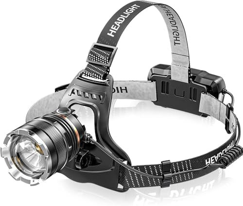 Sefitopher Linterna Frontal LED Recargable,Super Bright 5000 Lumen 6 Modos Led,Sensor y Luz Roja,5200 mAh Usb Recargable,IPX6 Impermeable Mini Linterna Frontal Ligera Ajustable
