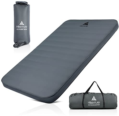 HIKENTURE Camping Matratze 10 cm Dick, 9,5 R-Wert Isomatte Selbstaufblasend mit 3D-Konstruktion, Luftmatratze mit Schaumstoff, Komfort Schlafmatte mit Pumpsack für Camping, Outdoor, Zelt, Auto - B2