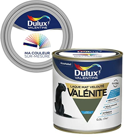 Ma Couleur Sur-mesure par Dulux Valentine – Peinture Laque Glycéro - Grande résistance pour boiseries et ferronneries - Mat Vert Tropical 0,5 L