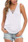 Ninee Damen Sommer ärmellose Criss Cross Casual Tank Tops Basic Bluse (White,X-Large)