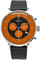 Aristo Bauhaus Herren Uhr Chronograph 4H237 - Zeitlose Eleganz im funktionalen Design - orangefarbene Schwarze Zifferblatt - poliertes Edelstahlgehäuse Ø 44mm - Lederarmband – Made in Germany
