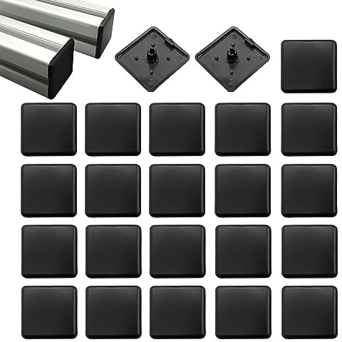 BuxiuGK 60 Stück Endkappen für Aluminium 40 x 40 mm,Aluprofil Kappen 4040 Kunststoff Aluminium-Profil-Abdeckkappen für 4040 EU-Standard-Aluminiumprofil
