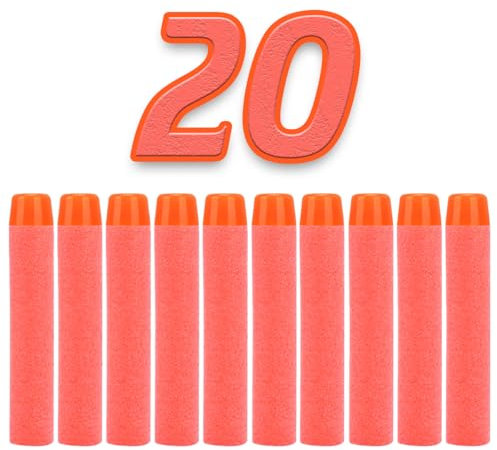 König Design Nerf Pfeile - 20 Stück Nerf Darts Nerf Munition Pfeile Dart Bullets Refill Darts Foam Pfeile für N-Strike Elite Blasters Series Hasbro Fortnite