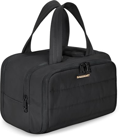 BAGSMART Trousse de Toilette de Voyage, Trousse de Maquillage pour Femme, Rose