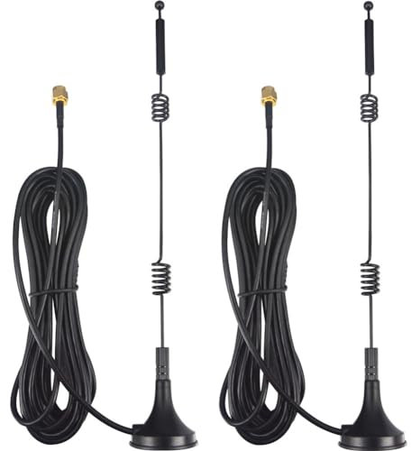 YILIANDUO Antenne WiFi Double Bande 2,4 GHz 5 GHz 5,8 GHz Base magnétique MIMO Connecteur SMA à Gain élevé Antenne pour routeur WiFi Passerelle sans Fil Carte réseau Caméra IP de sécurité (2 pièces)