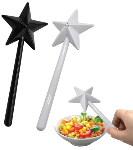TAOLE 2er Salz-und Pfefferstreuer, Zauberstab Salzstreuer Lustig Küchenstab Set Tragbarer Gewürzspender Mit Süßen Sternenstäben Für Grill Restaurant Esstisch Weihnachtsfeier Geschenke