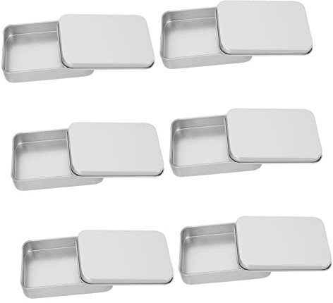 STOBOK 6er-box Dose Aus Weißblech Teedose Verschließen Rechteckige Blechbehälter Aus Metall Geschenkdosen Leer Rechteckige Dosen Aus Metall Rechteckige Dose Aus Metall Blechbüchse Wagen