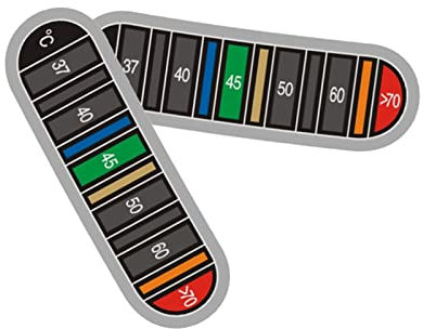 Rehmanniae 2 Stick Thermometer Strip, Thermometer Temperature Sticker, Waterproof Coffee Jug Thermometer Sticker, Color Changing Temperature Sticker for Metal Coffee Milk Jugs, Home, Kitchen