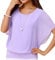 Neineiwu Oberteil Damen elegant Batwing Bluse Shirts Kurzarm Tunika Blumen Rundkragen Bluse Bluse Damen sexy rüschenbluse Bluse Damen Party Outfit Damen Elegante Oberteile Damen,Lila,XXL