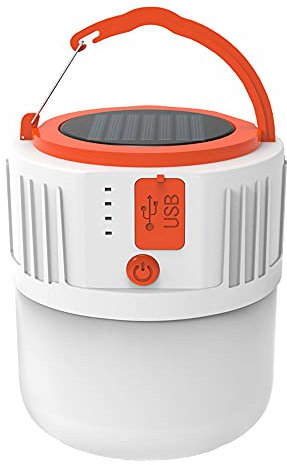 HUIOP Portable Solar Lamp Linterna portátil USB Luz móvil Solar con 24 Piezas de Cuentas de lámpara para Uso en apagones accidentales para Acampar al Aire Libre