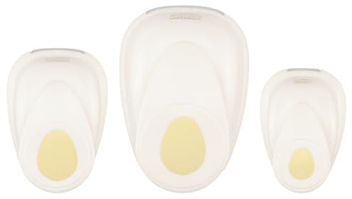 Vaessen Creative Stanzer Set - Motivstanzer - Eier - 3 Stück - Tonpapier und Bastelmaterial bis zu 250 g/m² - zum Basteln Mit Papier und Scrapbooking, Weiß-gold