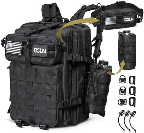 BSLN Taktischer Rucksack, Schwarz, standard, Modern