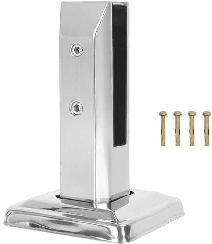 OUUTMEE Stehende Glasklemme，1PCS Große Glasklemme aus 304 Edelstahl, Mattiert，Glashalter für Treppen, Halterung für Glas, Zaun, Pool, Glas für Handläufe, Balkon, Treppengeländer, H168mm