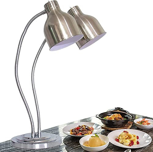 LVSEWOA Doppelkopf-Wärmelampe für Speisen, Wärmelampe für gewerbliche Küchen, Wärmelampe für Speisen, Buffet-Wärmetisch für Restaurantküchen, freistehend, für den gewerblichen und privaten Gebrauch