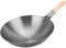 ASerZenith Wok aus Karbonstahl, handgeschmiedeter Wok aus Eisen, traditioneller chinesischer professioneller Wok aus Karbonstahl mit hochwertigem Ulmenholz und Zusatzgriff aus Stahl, 40 cm Br(40cm)