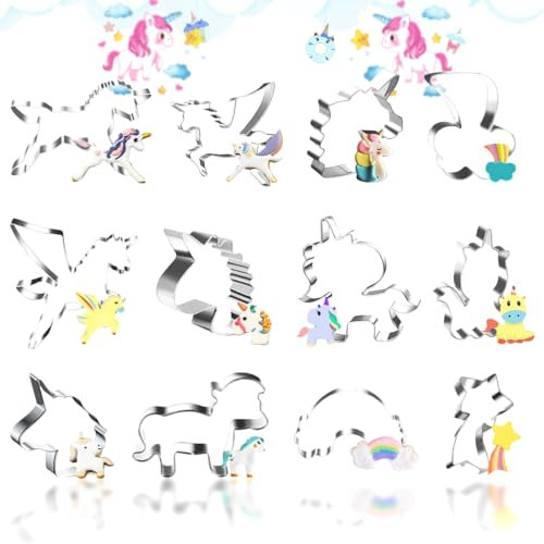 Ausstechformen Kinder,12 Stück Ausstecher Kinder,Keksausstecher Set,Plätzchenausstecher Edelstahl Weihnachten,DIY Fondant Brot Plätzchen Ausstecher Ostern Weihnachts Schimmel Dekoration