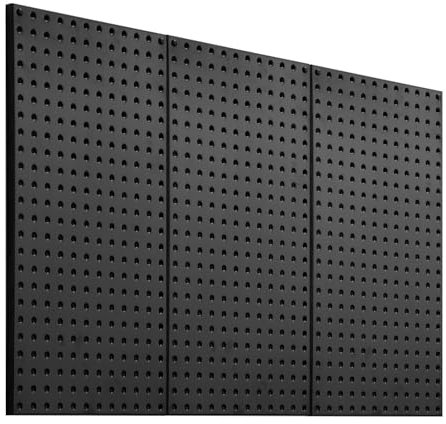 VEVOR Panneau Perforé Mural 609,6x304,8 mm Organiseur Garage en Métal Robuste avec 3 Panneaux Perforés, Kit Rangement d'Outils pour Bureau, Salle d'Artisanat, Cuisine, Maison, Entrepôt, Magasin, Noir